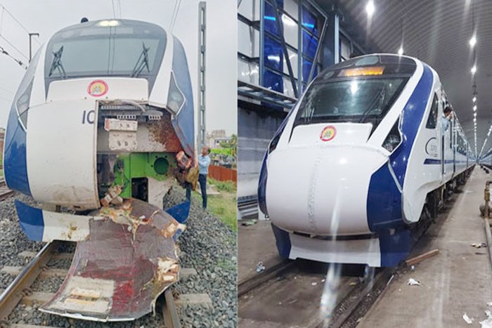 Semi-High Speed Train, Damaged After Cattle Hit, Repaired Within 24 Hours